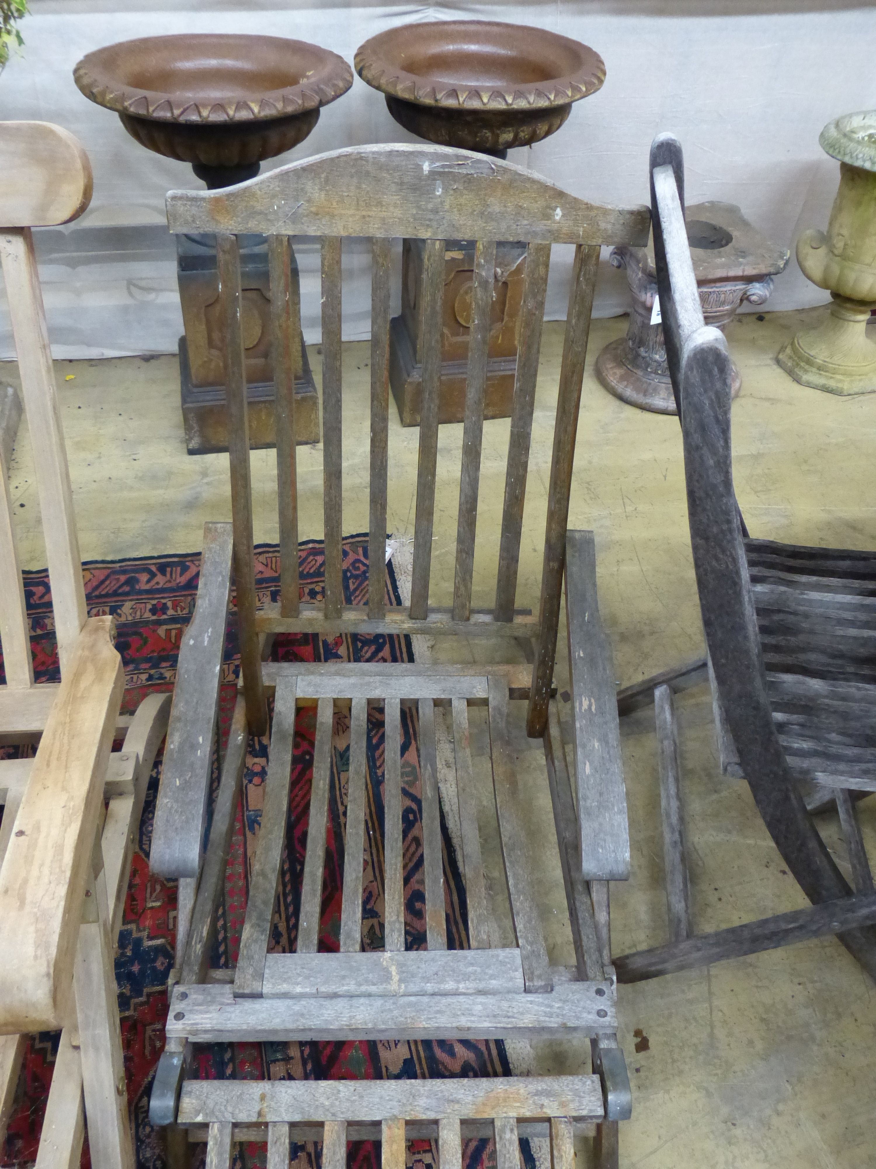 Two teak steamer chairs